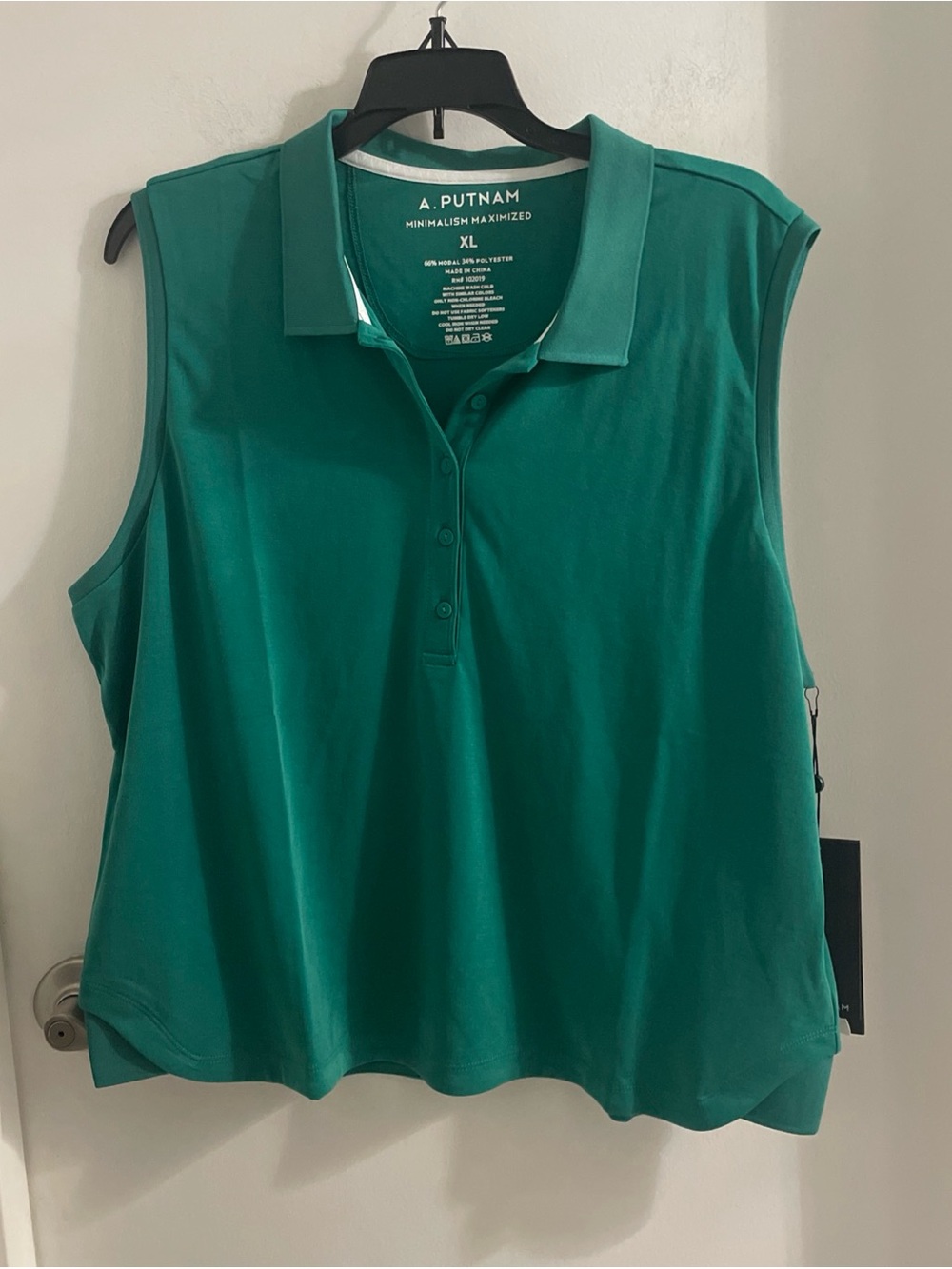 NWT A.PUTNAM XL Lush Meadow Crop Sleeveless Polo Minimalist Maximized tank $135